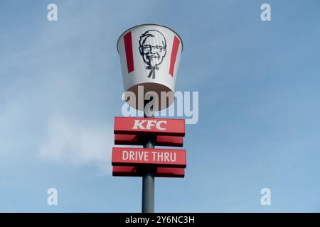 Kentucky Fried Chicken KFC Drive Thru Logo Tschechische Republik Stockfoto