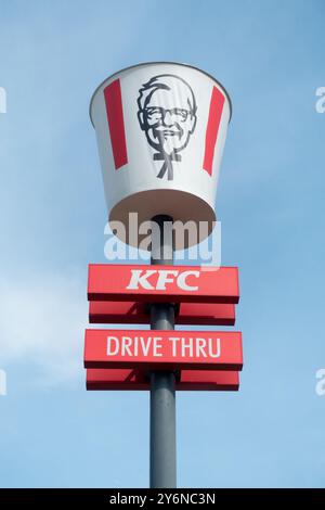 Kentucky Fried Chicken KFC Drive Thru Logo Tschechische Republik Stockfoto