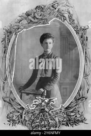 Die königliche Hochzeit: Die Braut. Prinzessin Alice von Albany, verheiratet mit Prinz Alexander von Teck, 10. Februar 1904, 13. Februar 1904 Stockfoto