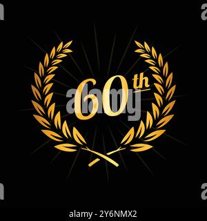 Designvorlage für 60-jähriges Jubiläum. Logo zum 60-jährigen Jubiläum. Vektor und Illustration. Stock Vektor