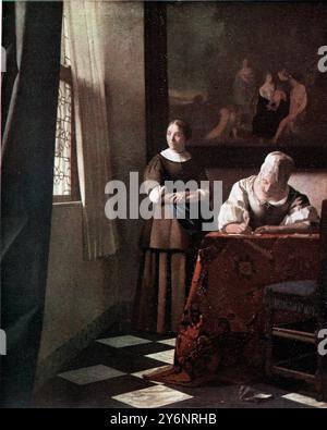 Der Liebesbrief von Johannes Vermeer 1632-1675 Stockfoto