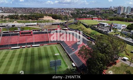 Barradao-Stadion in salvador salvador, bahia, brasilien - 11. september 2024: Aus der Vogelperspektive des Manuela Barradas Stadions Barradao in Salvador. SALVADOR BAHIA BRASILIEN Copyright: XJoaxSouzax 110924JOA121 Stockfoto