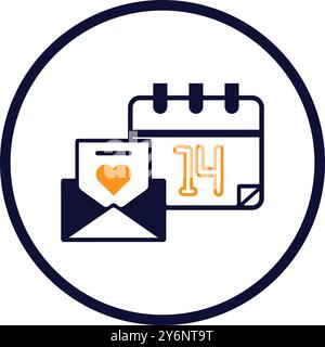 Post, Brief, Umschlag, Liebe, Herz, Happy valentine's Day Umschlag mit Herzsymbol Stock Vektor