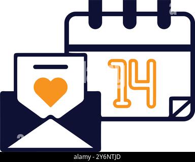 Post, Brief, Umschlag, Liebe, Herz, Happy valentine's Day Umschlag mit Herzsymbol Stock Vektor