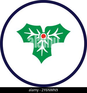 stechpalme Beere Ilex Mistel Strauchzweig Zweig weihnachtsdekoration Symbol Stock Vektor