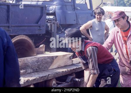 Eine Dampfkundgebung fand 1992 in der Nähe von Ashbourne, Derbyshire, statt Stockfoto