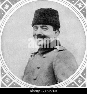 Das böse Genie und Kriegsminister der Türkei: Der berüchtigte Enver Pascha. Von Deutschland in den Krieg gelockt: Die türkische Armee und ihre Führer. 1914. Stockfoto