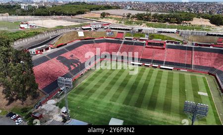 salvador, bahia, brasilien - 11. september 2024: Aus der Vogelperspektive des Manuela Barradas Stadions Barradao in der Stadt Salvador. Stockfoto