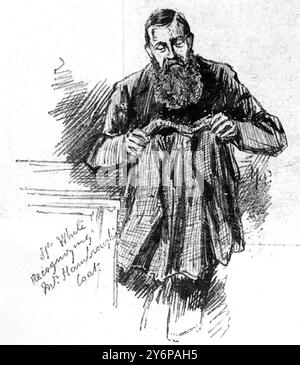 Der Fall Ardlamont - Szene vor dem High Court of Justiciary. Edinburgh: Aufgrund der Anerkennung von Herrn Hambrogs Mantel des Ardlamont-Mordes (auch bekannt als Ardlamont-Mystery und der Monson-Fall, der am 10. August 1893 in Argyll, Schottland, stattfand, kam es zu zwei hochkarätigen Gerichtsverfahren: Einem Mordverfahren in Edinburgh (HM Advocate gegen Monson) und einem Diffamierungsverfahren in London (Monson gegen Tussauds Ltd) im folgenden Jahr. Alfred John Monson erhielt in seinem High Court of Justiciary Prozess für den Mord an Cecil Hambrough das schottische Urteil „nicht bewiesen“. 1894 verklagte er Madame Stockfoto