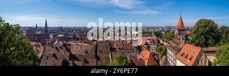 Skyline der Altstadt von Nürnberg, Bayern, Deutschland Stockfoto