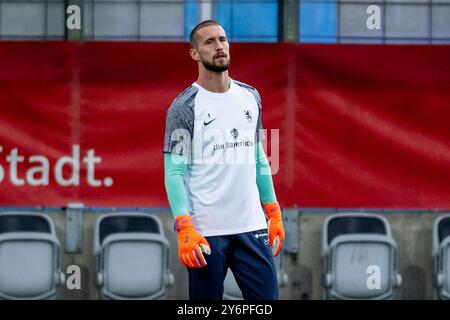 Marco Hiller (Torwart, TSV 1860 München, Nr. 1). GER, TSV 1860 München gegen Hannover 96 II U23, Fussball, 3. Bundesliga, 7. Spieltag, Saison 2024/2025, 25.09.2024. (DIE DFL-DFB-VORSCHRIFTEN VERBIETEN DIE VERWENDUNG VON FOTOS ALS BILDSEQUENZEN UND/ODER QUASI-VIDEO). Foto: Eibner-Pressefoto/Heike Feiner Stockfoto