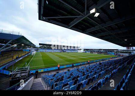 Manchester, Großbritannien. September 2024. Eine allgemeine Ansicht vor dem Spiel der UEFA Womens Champions League im Academy Stadium, Manchester. Der Bildnachweis sollte lauten: Andrew Yates/Sportimage Credit: Sportimage Ltd/Alamy Live News Stockfoto