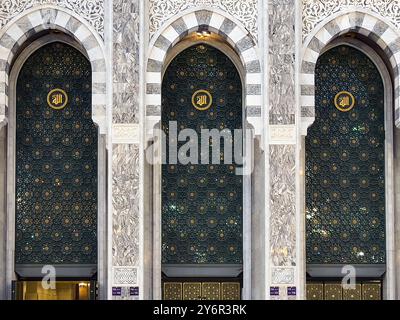 Makkah, Saudi-Arabien : 18. Mai 2024, Masjid Al Haram neues Gebäude, fantastische Außenansicht. Stockfoto