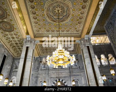 Makkah, Saudi-Arabien : 18. Mai 2024, Innenansicht von Masjid Al Haram, erstaunliche Innenansicht. Stockfoto