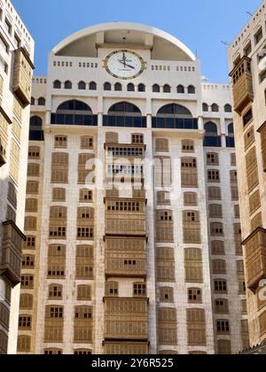 Makkah, Saudi-Arabien - 18. Mai 2024: Fantastisches Hotel in der Nähe von Masjid Al Haram mit einzigartigem Innendesign. Stockfoto