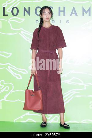 Seoul, Südkorea. September 2024. Das südkoreanische Model Kwak Ji-Young nimmt am 26. September 2024 an einem Fotobesuch für den Longchamp Pop-up Store in Seoul Teil. (Foto: Lee Young-HO/SIPA USA) Credit: SIPA USA/Alamy Live News Stockfoto