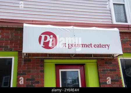 Pi Gourmet Eatery Schild an der Kings Road im Stadtzentrum von St. John's, Neufundland & Labrador, Kanada Stockfoto