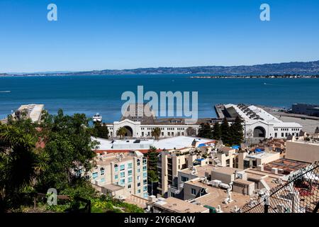 Uferpromenade, Pier Area, San Francisco, Kalifornien, USA, Pier 31 und 29 Stockfoto