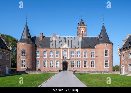 Hof der Kommandeur von Alden Biesen, Wasserburg aus dem 16. Jahrhundert in Rijkhoven, Bilzen, Provinz Limburg, Flandern, Belgien Stockfoto