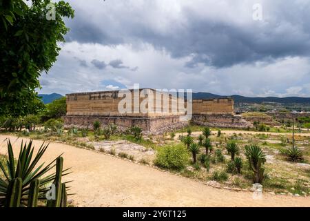 Die präkolumbische archäologische Stätte von Mitla in Oaxaca, Mexiko Stockfoto