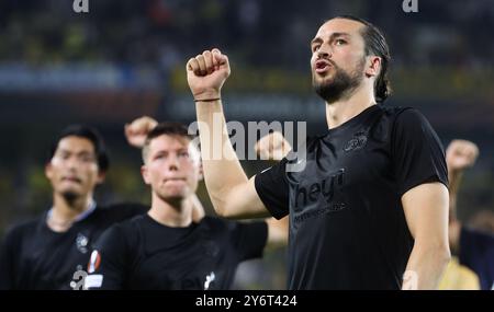 Istanbul, Türkei. September 2024. Union’s Christian Burgess wurde nach einem Fußballspiel zwischen der türkischen Fenerbahce SK und der belgischen Royale Union Saint-Gilloise am Donnerstag, dem 26. September 2024, in Istanbul, am Eröffnungstag der Ligaperiode des UEFA Europa League-Turniers, fotografiert. BELGA PHOTO VIRGINIE LEFOUR Credit: Belga News Agency/Alamy Live News Stockfoto