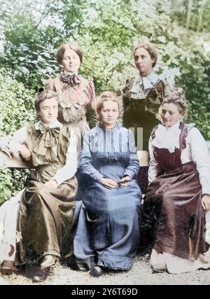 Marie Curie und Studenten, ca. 1910 Stockfoto