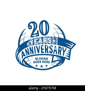 Designvorlage zum 20-jährigen Jubiläum. 20. Logo. Vektor und Illustration. Stock Vektor