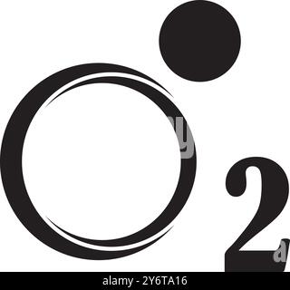 Sauerstoffsymbol oder -Symbol, Vektorillustration Designvorlage Stock Vektor