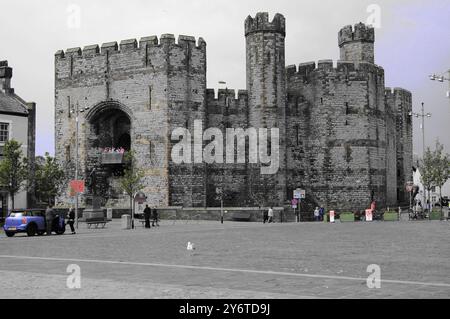 Caernarfon Castle in Nordwales, Großbritannien Stockfoto