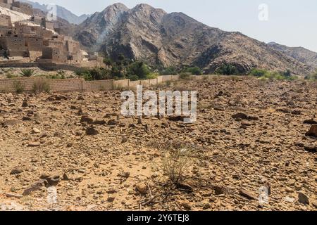 Friedhof von Thee Ain (Dhi Ayn) Dorf, Saudi-Arabien Stockfoto