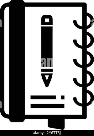 Stift, Notizbuch, Pad, Molkerei, Notizbuch-Tagebuch-Symbol Stock Vektor