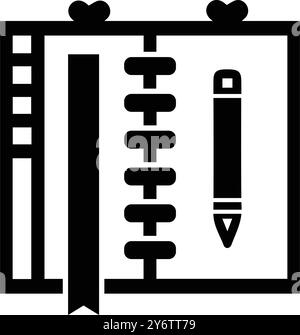 Stift, Notizbuch, Pad, Molkerei, Notizbuch-Tagebuch-Symbol Stock Vektor