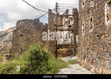 Ruinen des alten Dorfes Rijal Alma, Saudi-Arabien Stockfoto