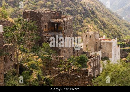 Ruinen des alten Dorfes Rijal Alma, Saudi-Arabien Stockfoto