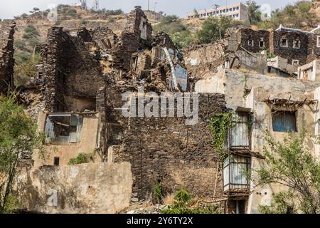 Ruinen des alten Dorfes Rijal Alma, Saudi-Arabien Stockfoto