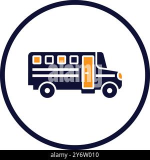 Bus, Auto, Schulbus, Truck, Schulbus-Ikone Stock Vektor
