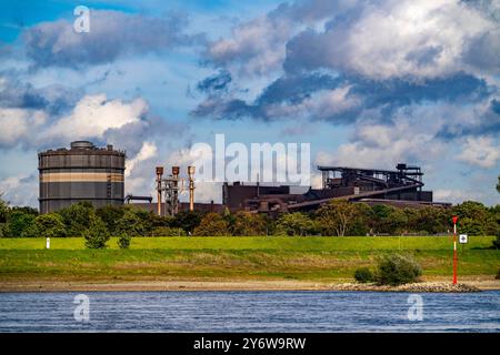 ThyssenKrupp Steel Stahlwerk in Duisburg-Beeckerwerth, Oxygenstahlwerk 2, Rhein, Duisburg, NRW, Deutschland ThyssenKrupp Stahlwerk *** ThyssenKrupp Stahlwerk Duisburg Beeckerwerth, Sauerstoffstahlwerk 2, Rhein, Duisburg, NRW, Deutschland ThyssenKrupp Stahlwerk Stockfoto