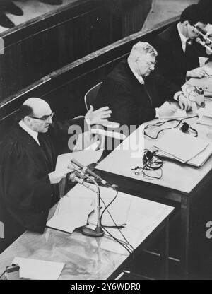 GIDEON HAUSNER WÄHREND DES ADOLF EICHMANN-PROZESSES IN JERUSALEM/19. APRIL 1961 Stockfoto
