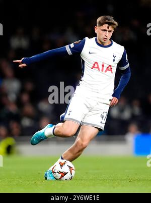 Tottenham Hotspur's Mikey Moore im Spiel der UEFA Europa League im Tottenham Hotspur Stadium in London. Bilddatum: Donnerstag, 26. September 2024. Stockfoto