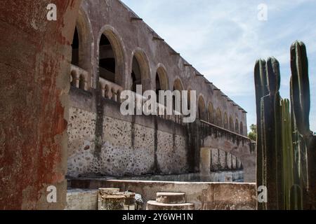 San Nicolás de Tolentino Ex-Kloster in Actopan, Hidalgo, Mexiko. Stockfoto