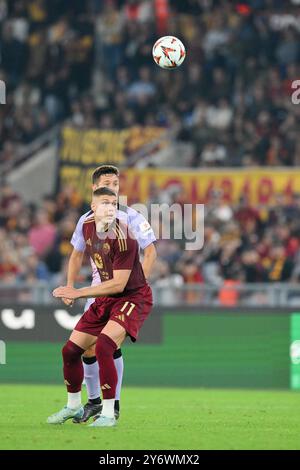 Stadio Olimpico, Rom, Italien. September 2024. UEFA Europa League Football; Roma versus Athletic Club; Dovbyk of Roma Credit: Action Plus Sports/Alamy Live News Stockfoto