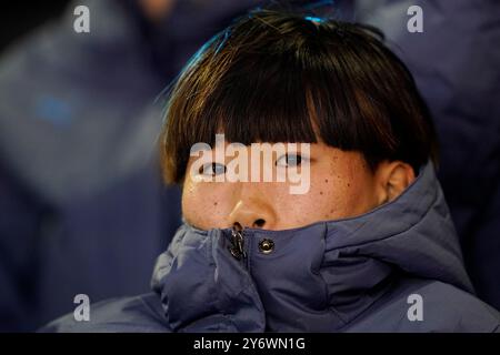 Manchester, Großbritannien. September 2024. Aoba Fujino aus Manchester City während des Spiels der UEFA Women's Champions League im Academy Stadium in Manchester. Der Bildnachweis sollte lauten: Andrew Yates/Sportimage Credit: Sportimage Ltd/Alamy Live News Stockfoto