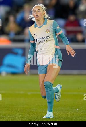 Manchester, Großbritannien. September 2024. Chloe Kelly aus Manchester City während des Spiels der UEFA Women's Champions League im Academy Stadium in Manchester. Der Bildnachweis sollte lauten: Andrew Yates/Sportimage Credit: Sportimage Ltd/Alamy Live News Stockfoto