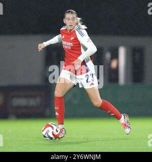 Borehamwood, Großbritannien. September 2024. Borehamwood, England, 26. September 2024: Alessia Russo (23 Arsenal) in der Qualifikation zur UEFA Womens Champions League Runde 2: Zweites Leg-Spiel zwischen Arsenal und BK Hacken im Mangata Pay UK Stadium, Meadow Park in Borehamwood, England. (Jay Patel/SPP) Credit: SPP Sport Press Photo. /Alamy Live News Stockfoto