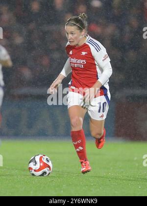 Borehamwood, Großbritannien. September 2024. Borehamwood, England, 26. September 2024: Kim Little (10 Arsenal) während der Qualifikation zur UEFA Womens Champions League Runde 2: Zweites Leg-Spiel zwischen Arsenal und BK Hacken im Mangata Pay UK Stadium, Meadow Park in Borehamwood, England. (Jay Patel/SPP) Credit: SPP Sport Press Photo. /Alamy Live News Stockfoto