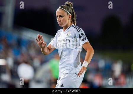 Madrid, Madrid, Spanien. September 2024. Athenea del Castillo von Real Madrid beim Spiel der UEFA Women's Champions League 2. Runde 2. Leg zwischen Real Madrid und Sporting CP im Estadio Alfredo Di Stefano am 26. September 2024 in Madrid. (Kreditbild: © Alberto Gardin/ZUMA Press Wire) NUR REDAKTIONELLE VERWENDUNG! Nicht für kommerzielle ZWECKE! Stockfoto