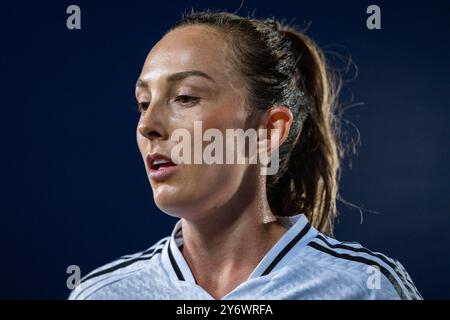 Madrid, Madrid, Spanien. September 2024. Caroline Weir von Real Madrid wurde am 26. September 2024 im spanischen Madrid im Estadio Alfredo Di Stefano während des 2. Runde 2. Leg-Spiels zwischen Real Madrid und Sporting CP gezeigt. (Kreditbild: © Alberto Gardin/ZUMA Press Wire) NUR REDAKTIONELLE VERWENDUNG! Nicht für kommerzielle ZWECKE! Stockfoto