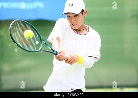 Ren Matsumura (JPN), 25. SEPTEMBER 2024 - Tennis: 2. Runde für Jungen im Singles im Utsubo Tennis Center während der Osaka Mayor's Cup World Super Junior Tennis Championships 2024 in Osaka, Japan Credit: SportsPressJP/AFLO/Alamy Live News Stockfoto
