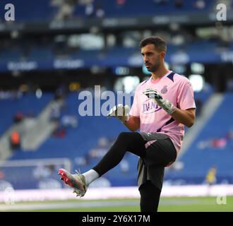 Sabadell, Barcelona, Spanien. September 2024. Barcelona Spanien 26.09.2024 Fernando Pacheco (Espanyol) sieht während der La Liga EA Sports zwischen Espanyol und Villarreal CF im RCDE-Stadion am 26. September 2024 in Barcelona. (Kreditbild: © Xavi Urgeles/ZUMA Press Wire) NUR REDAKTIONELLE VERWENDUNG! Nicht für kommerzielle ZWECKE! Stockfoto