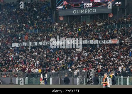 Roma, Italien. September 2024. Stadio Olimpico, Roma, Italien - Roma-Unterstützer während des Fußballspiels der UEFA Europa League, Roma gegen Athletic Bilbao, 26. September 2024 (Foto: Roberto Ramaccia/SIPA USA) Credit: SIPA USA/Alamy Live News Stockfoto